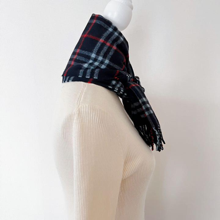 ブランド 希少美品 マフラー カシミヤ ノバチェック 旧タグ UWRVf-m61501655746 バーバリーズ オブ ロンドン ︻ション・