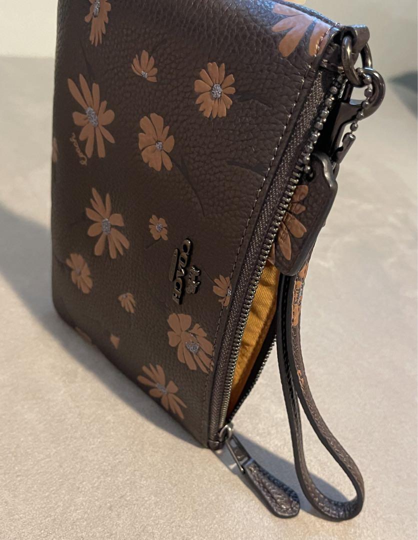 Coach Shoulder Bag Purse J05Q-6123 Floral Canvas Leather