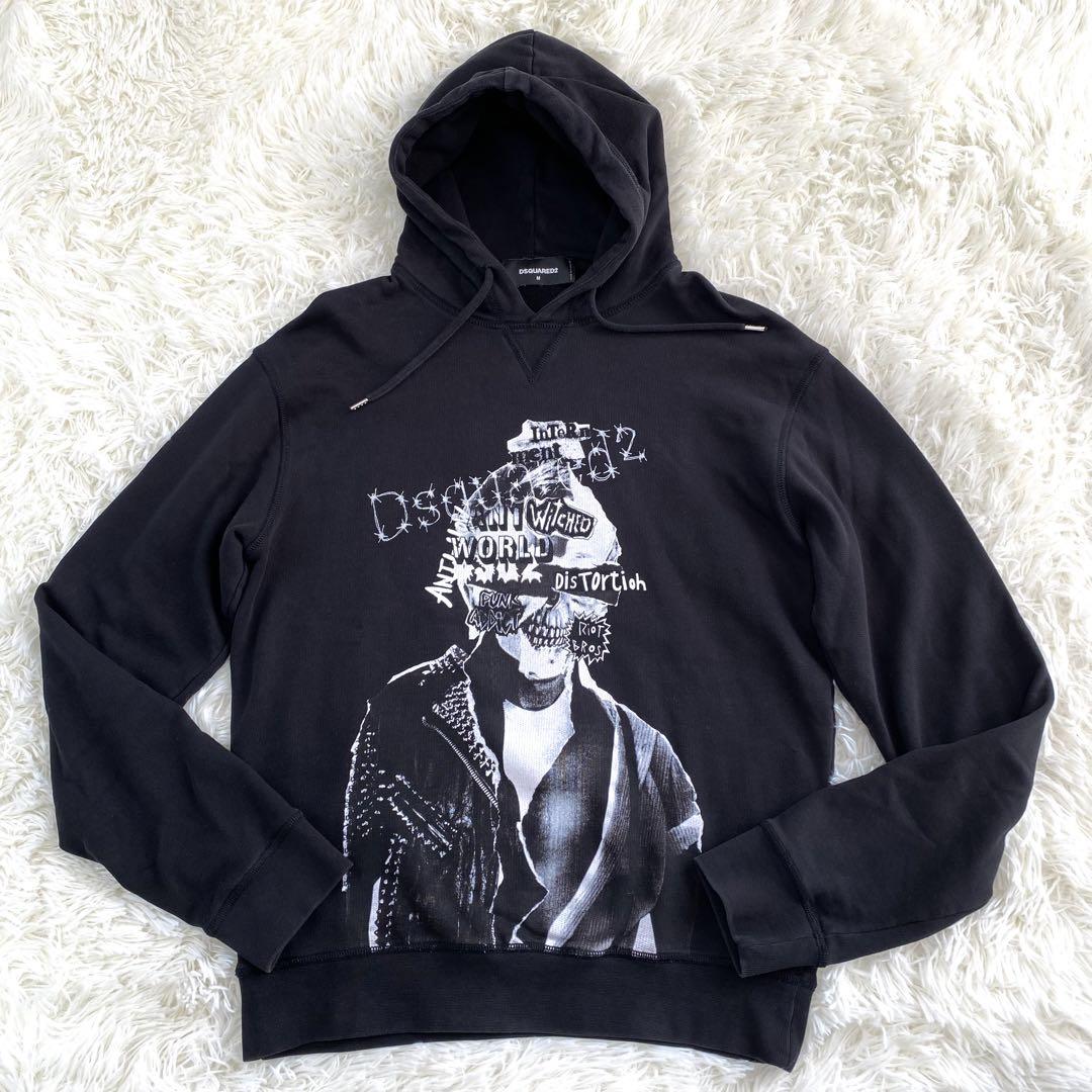 美品✨　DSQUARED2 プルオーバー　パーカー　ハードコア　黒　L相当