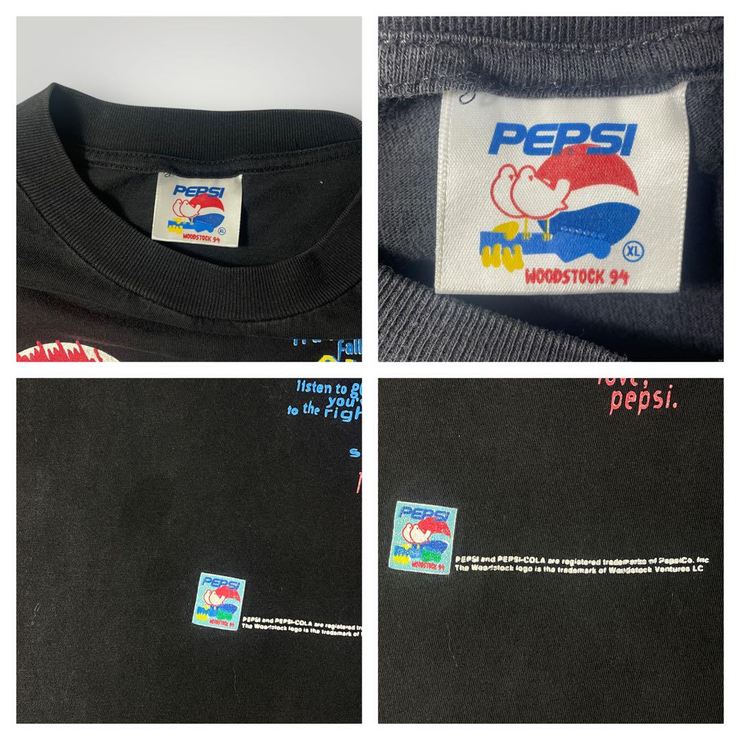 90s 25周年 woodstock 94 ロックフェス PEPSI ペプシ 90s ペプシ協賛WOODSTOCK 94ロックフェスTシャツ バンドTシャツ