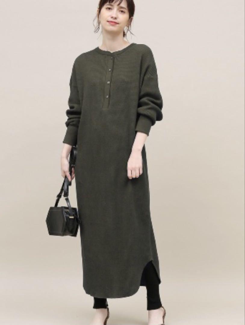 未使用品 ROPE'mademoiselle ワッフルヘンリーネックワンピース