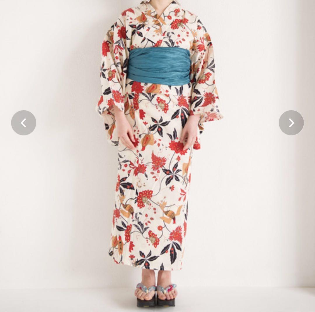 【ほぼ美品】花柄浴衣6点セット　レディースMサイズ