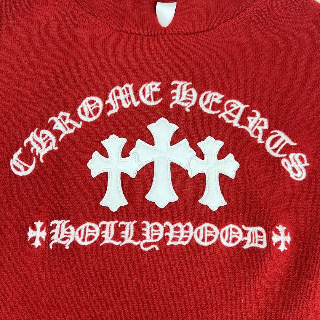 新品 Chrome Hearts クロムハーツ パーカー レッド ホワイト