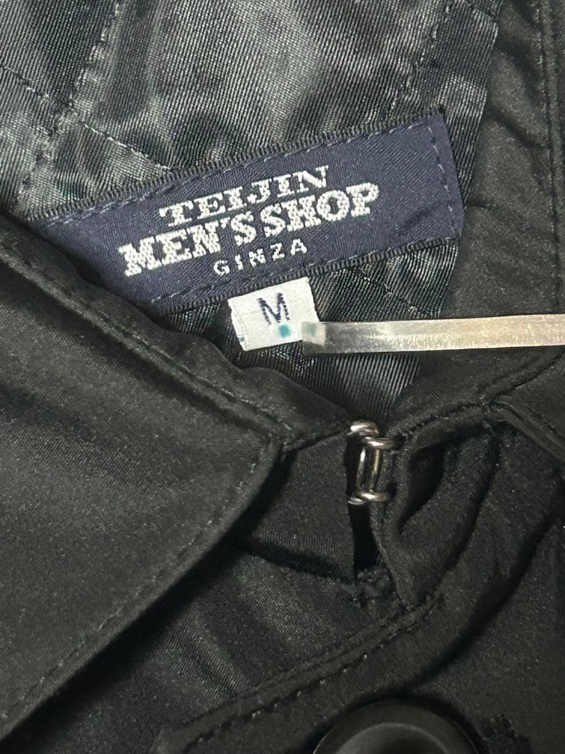 TEIJIN MEN'S SHOP ステンカラーコート ライナー付 着丈80 黒 TEIJIN MEN'S SHOP ステンカラーコート ライナー付 着丈80 黒