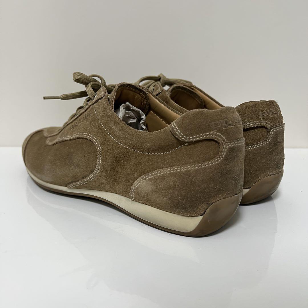 Prada＊Suede sneakers スエードスニーカー＊送料込 Navy Downtown Re-nylon And Suede Sneakers | PRADA