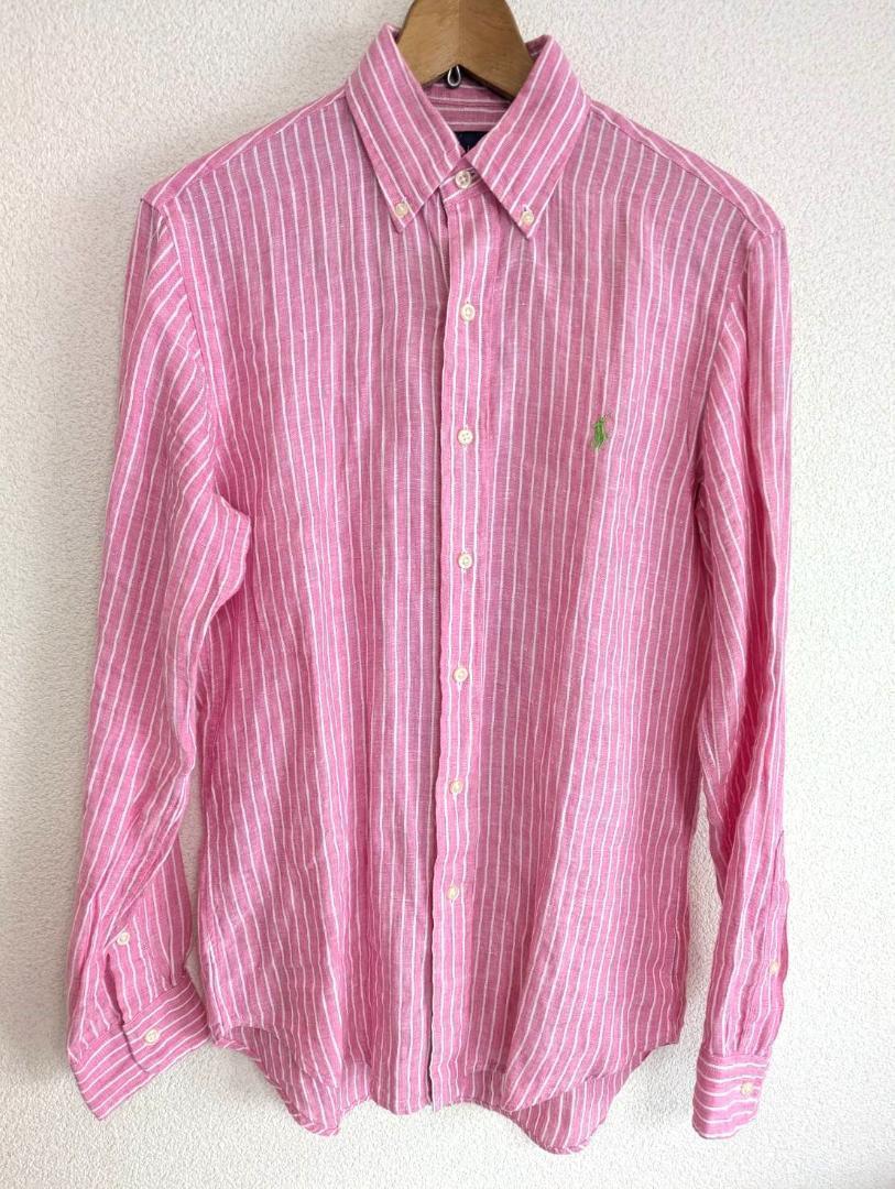 【極美品・正規品】ラルフローレン リネンシャツ　麻100％ 長袖　XSサイズ
