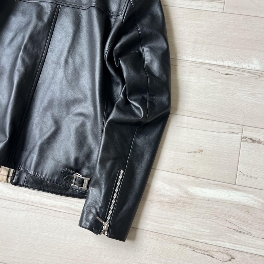 BURBERRY BLACK LABEL　ラムレザー　シングル　ライダース