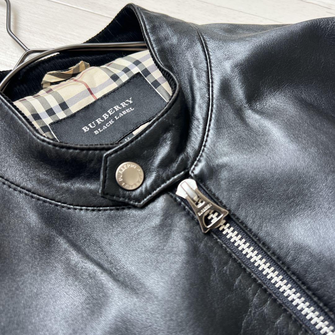 BURBERRY BLACK LABEL　ラムレザー　シングル　ライダース