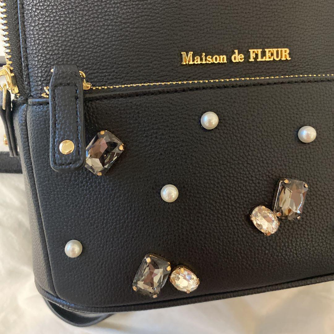 レディース 美品 レアMaison de FLEUR リュック ビジュー 8bny0-m61523808440 ブランド