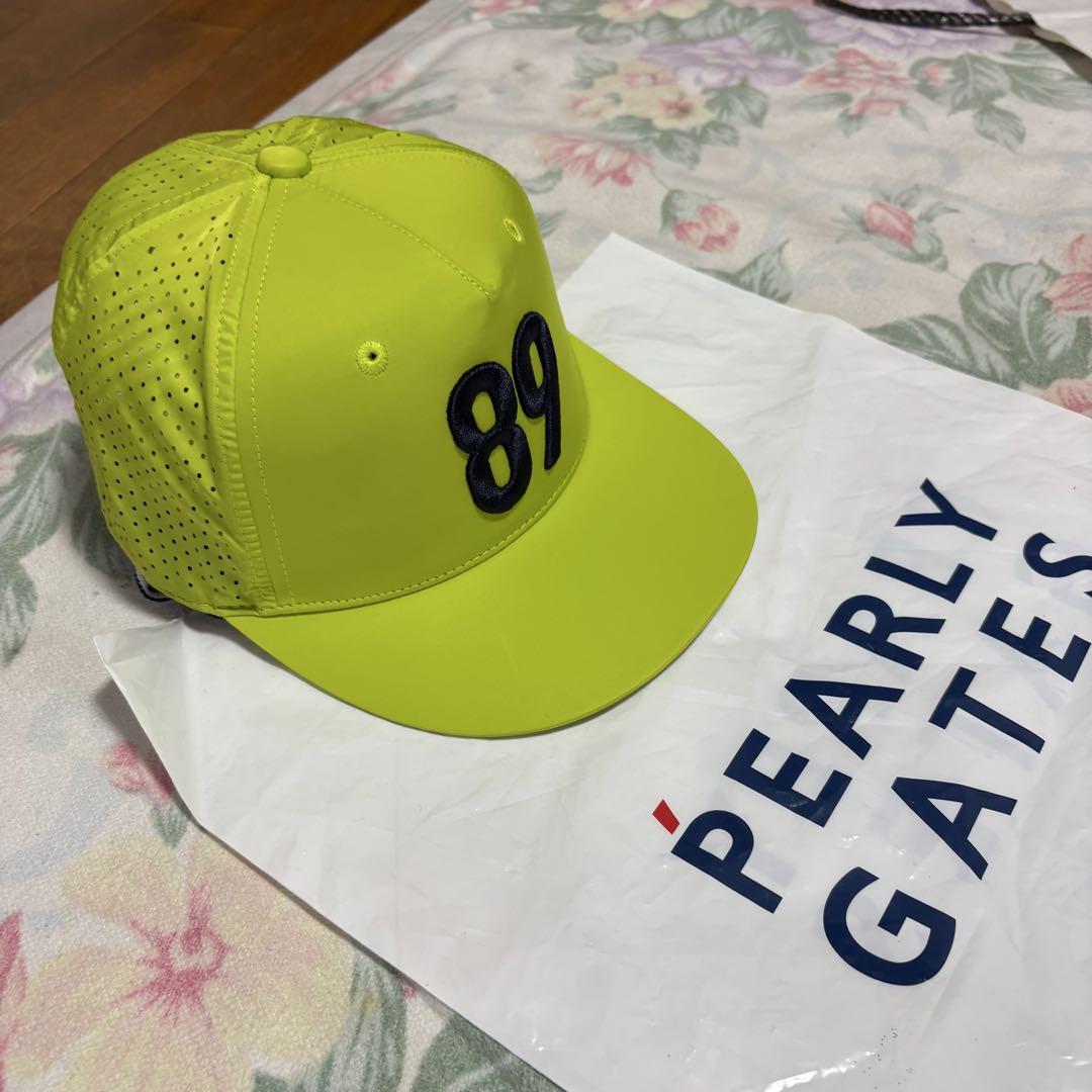 【税込】 未使用FサイズPEARLY GATES清涼ハーフメッシュ89ワッペンCAP帽子 レディースウェア