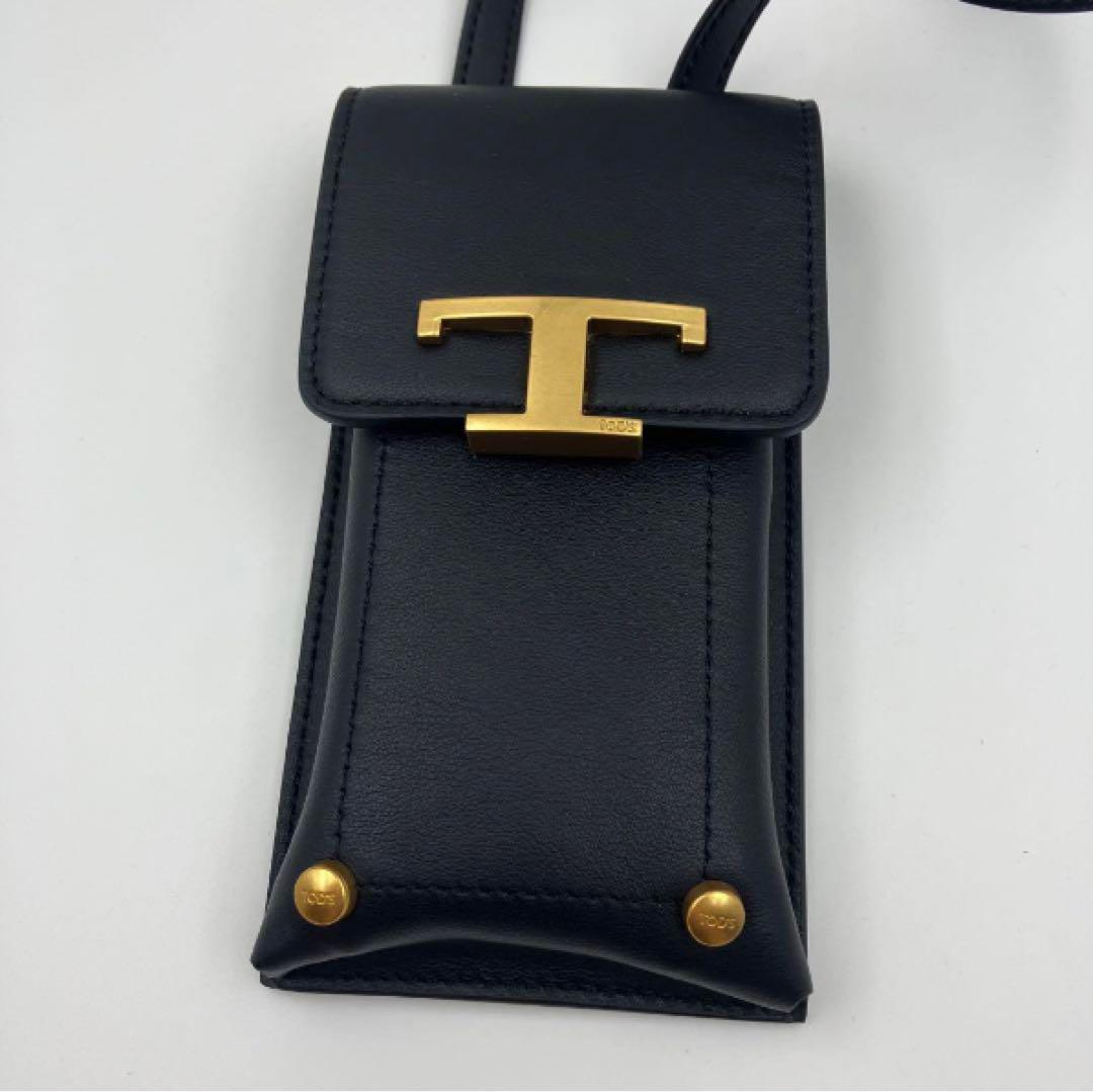 新品 トッズ T タイムレス レザー モバイルフォン ホルダー