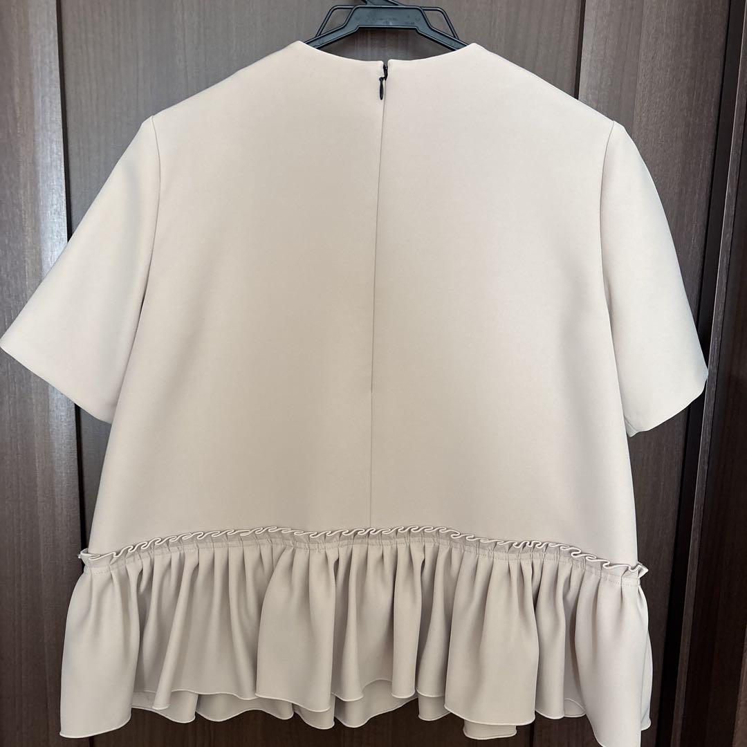 [極美品] YOKO CHAN ペプラム半袖トップス ピンクベージュ