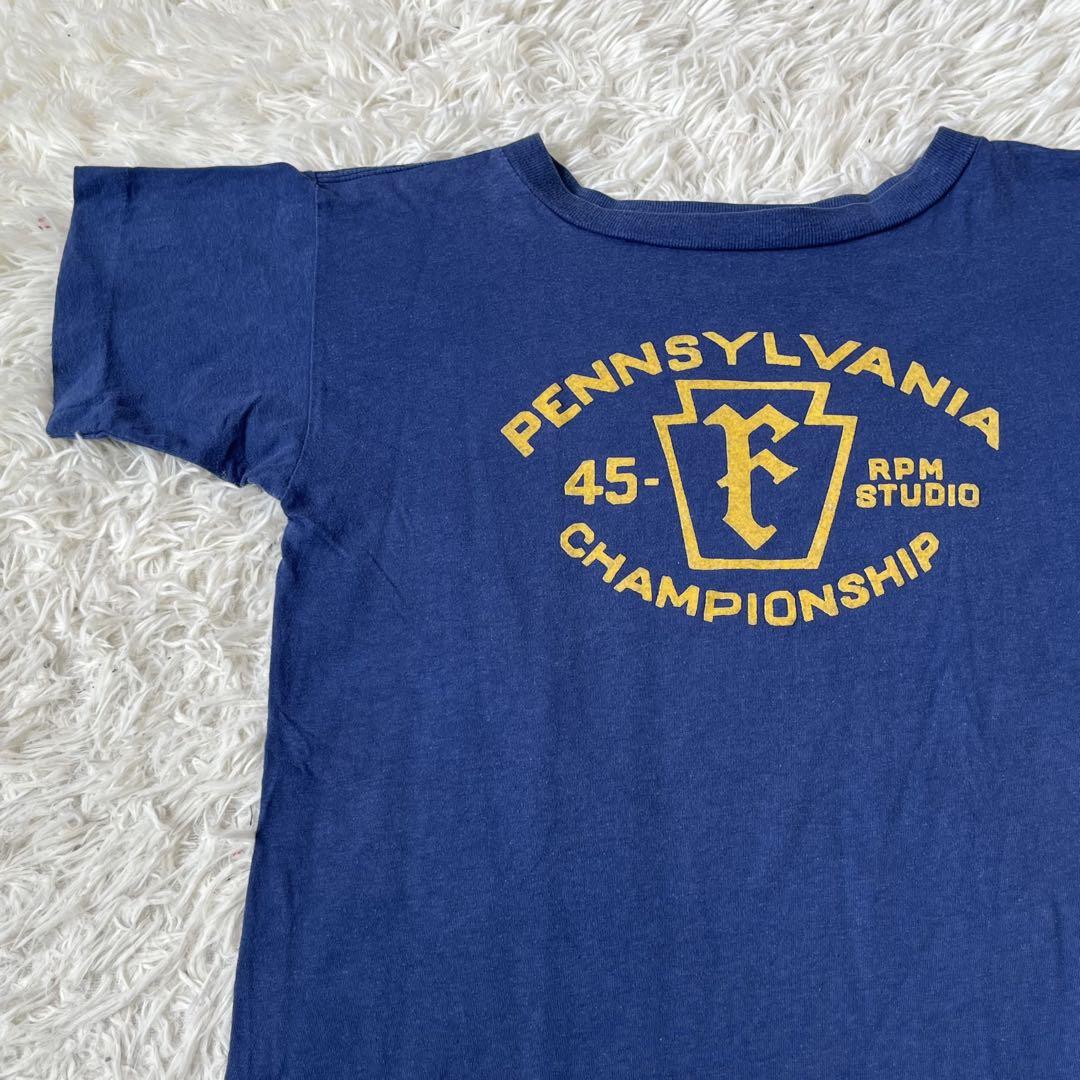 45rpm Tシャツ　ブルー　カレッジロゴ 5,580円