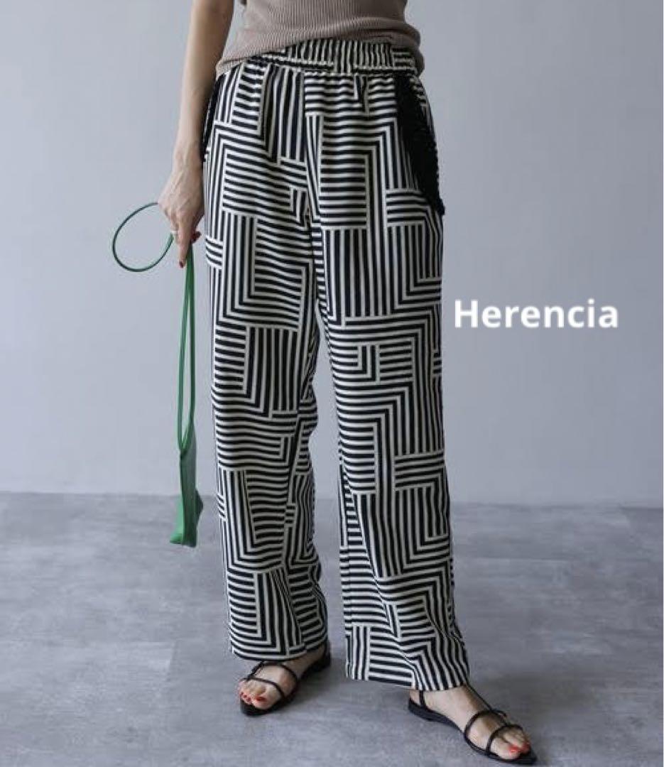 HERENCIA ジオメトリック ファンシーツイル イージー パンツ　幾何学柄