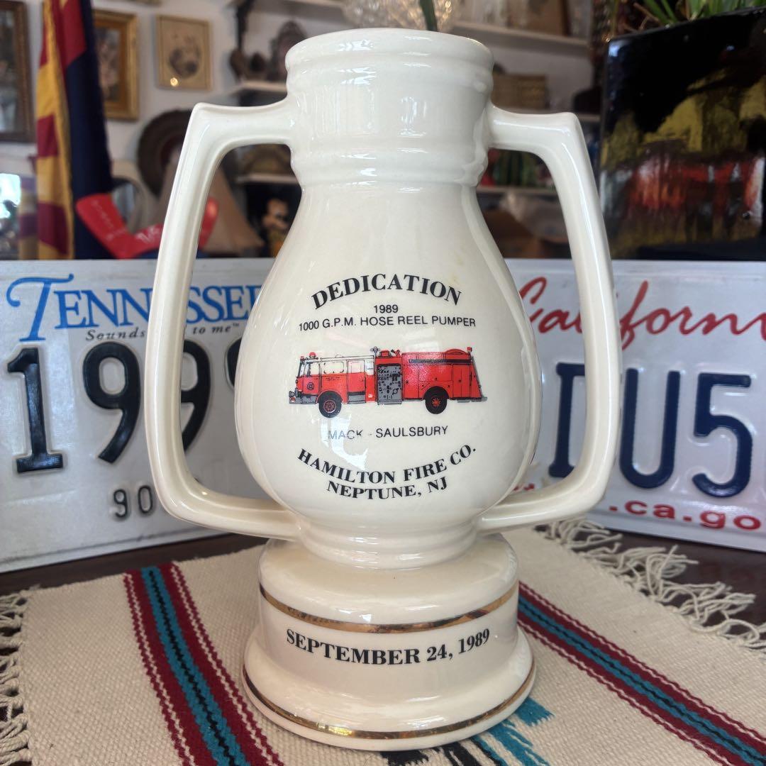 レアBIG！80s HAMILTON FIRE ガラス花瓶 アメリカヴィンテージ