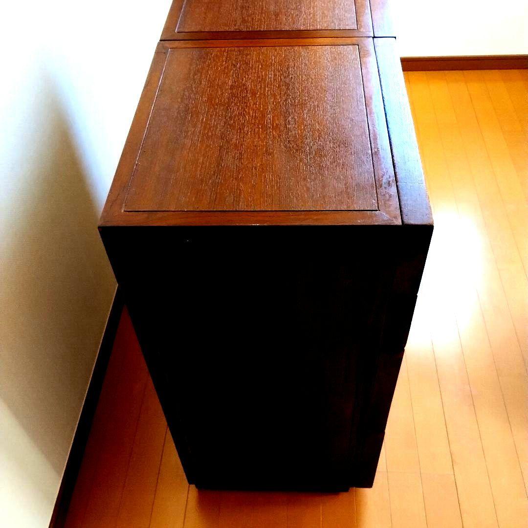 アジアン家具 4つ段引き出しチェスト　2セット ブラウン
