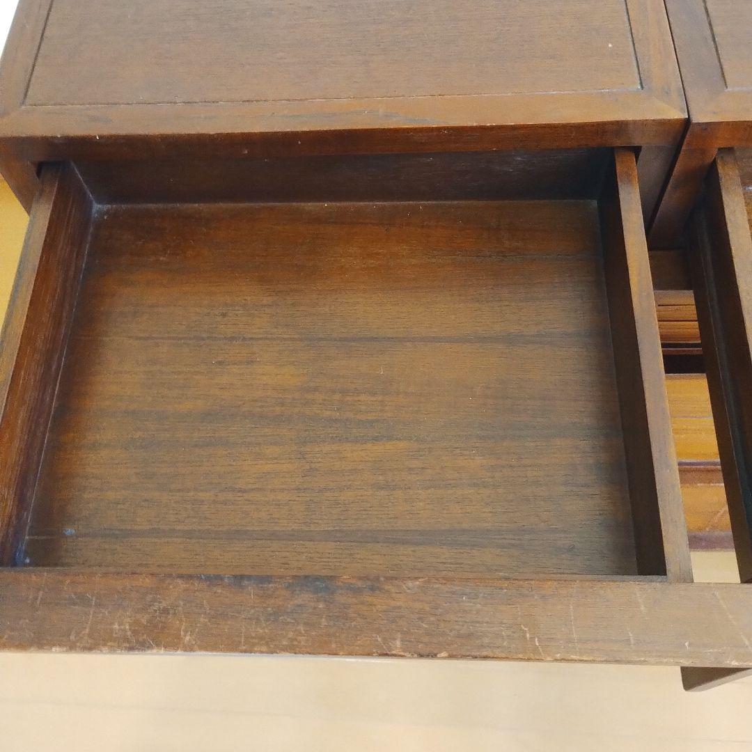 アジアン家具 4つ段引き出しチェスト　2セット ブラウン