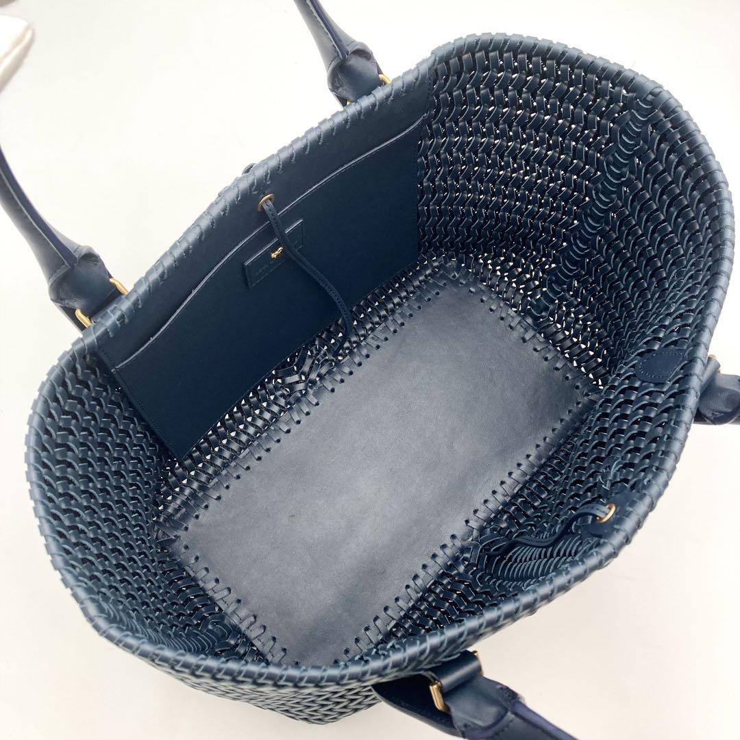 rei✨ アニヤハインドマーチ ニーソン トートバッグ 紺色 2way rei様専用✨ アニヤハインドマーチ ニーソン トートバッグ 紺色