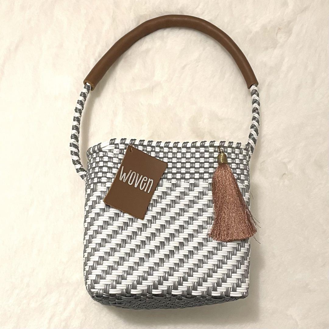 なお花様 WOVEN ボックスバッグ メルカド かごバッグ レザー