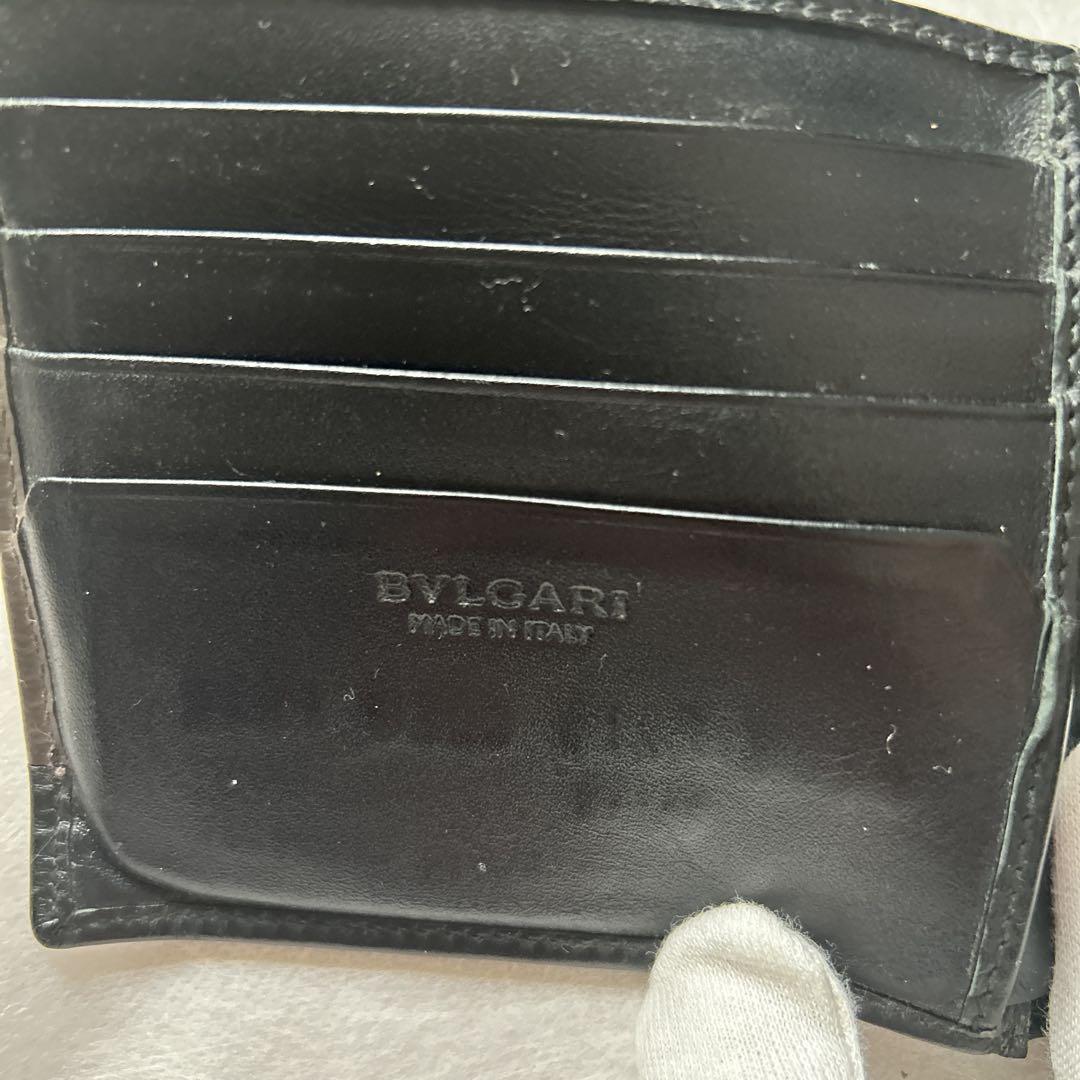 ★希少・良品★BVLGARI 折り財布 グレー/ブラック　セルペンティ　スカリエ