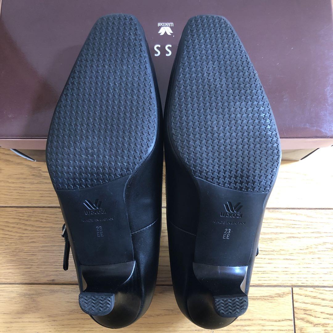 Wacoal サクセスウォーク　ストラップパンプス　23cmEE 黒
