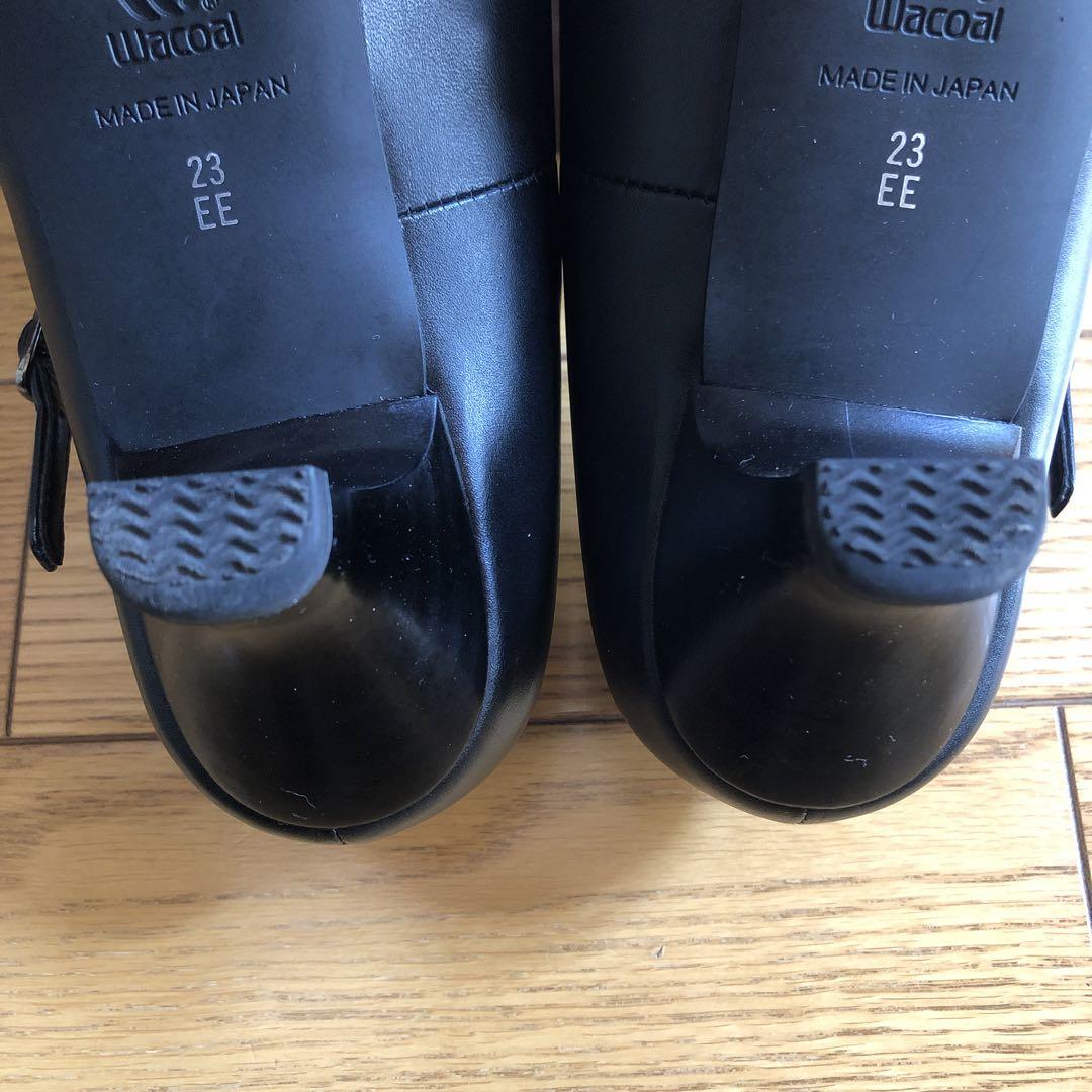 Wacoal サクセスウォーク　ストラップパンプス　23cmEE 黒
