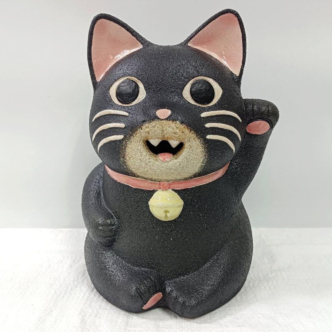 信楽焼 陶器製 大型キュートな招き猫 福猫 縁起物 商売繁盛 良縁