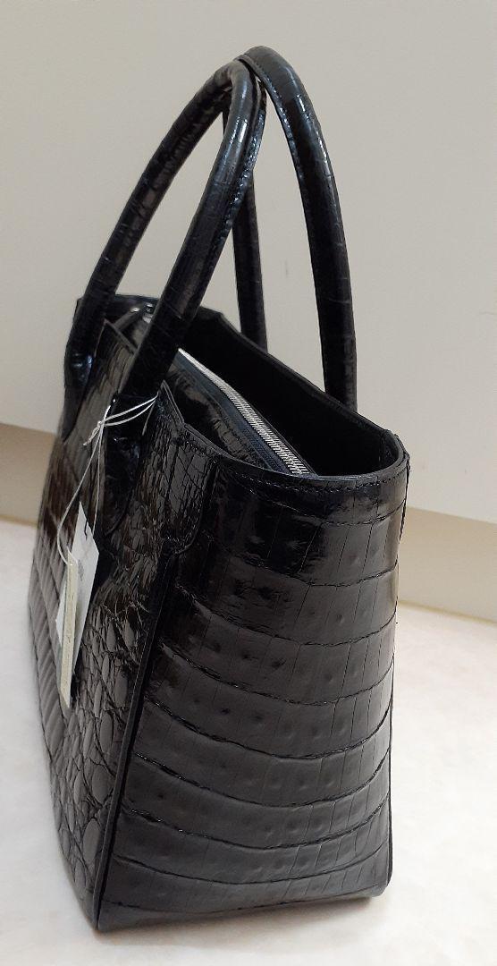 【ヘンローン社製】クロコダイル　バッグ　シャイニング　黒