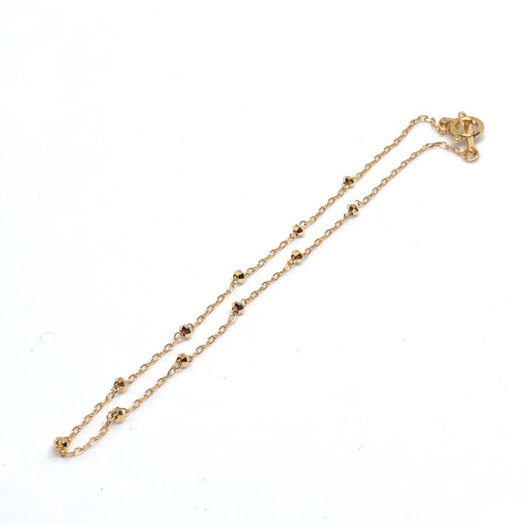 アクセサリー K18 Gold Cutting Ball Chain Bracelet