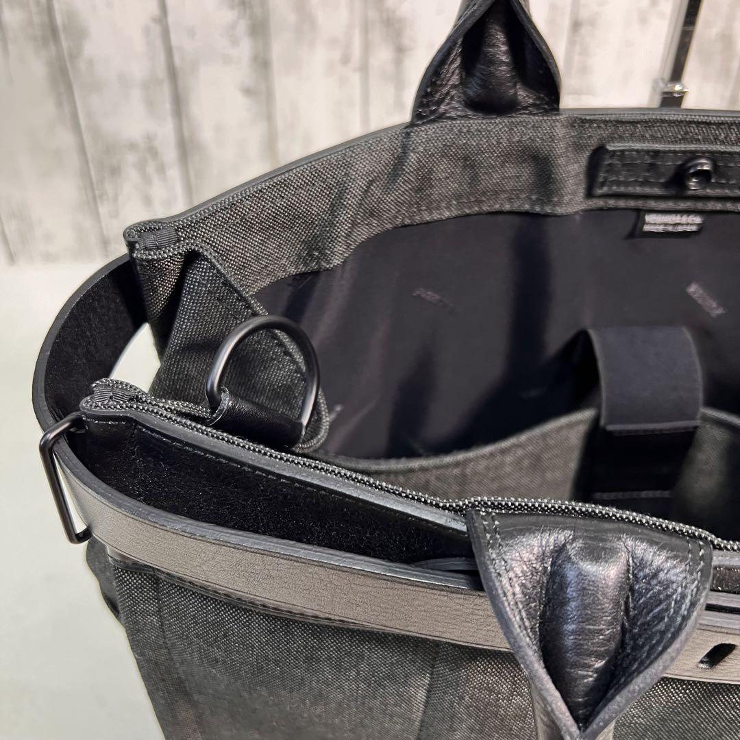 美品 PORTER フォーク ブリーフケース A4収納 ハンドバッグ BLACK