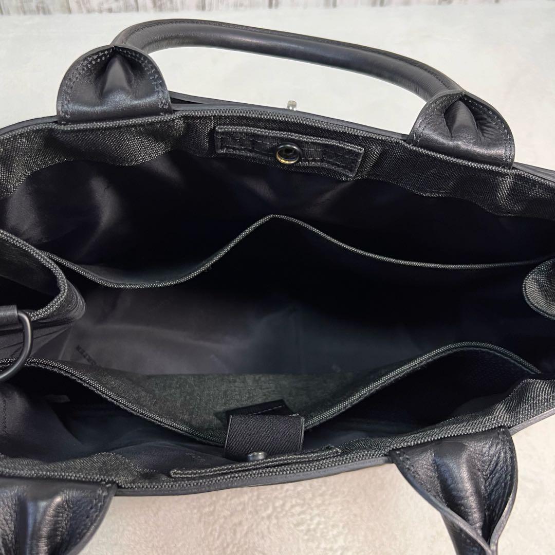 美品 PORTER フォーク ブリーフケース A4収納 ハンドバッグ BLACK