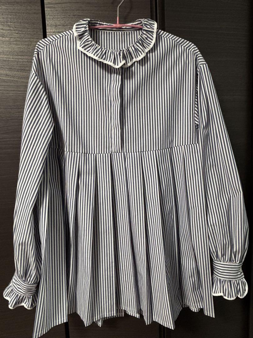 【美品】stripe Lumiere pleats tunic