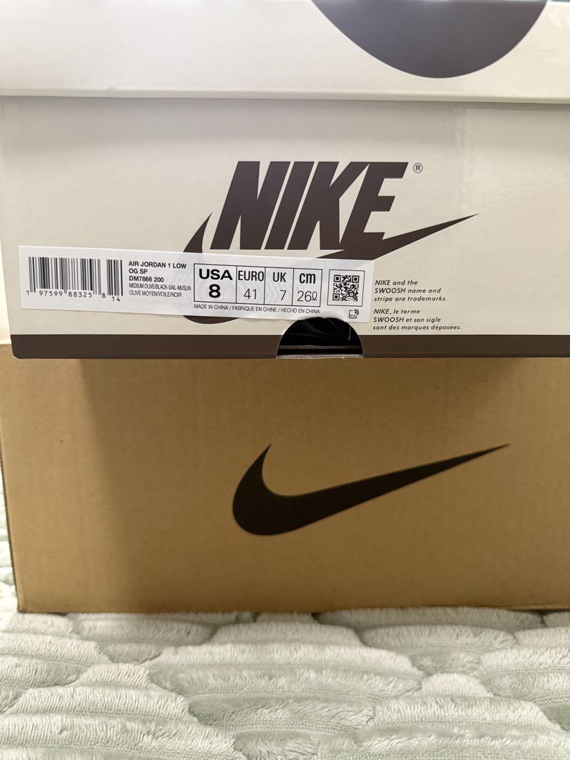 Travis Scott×Nike AirJordan1リバースオリーブ
