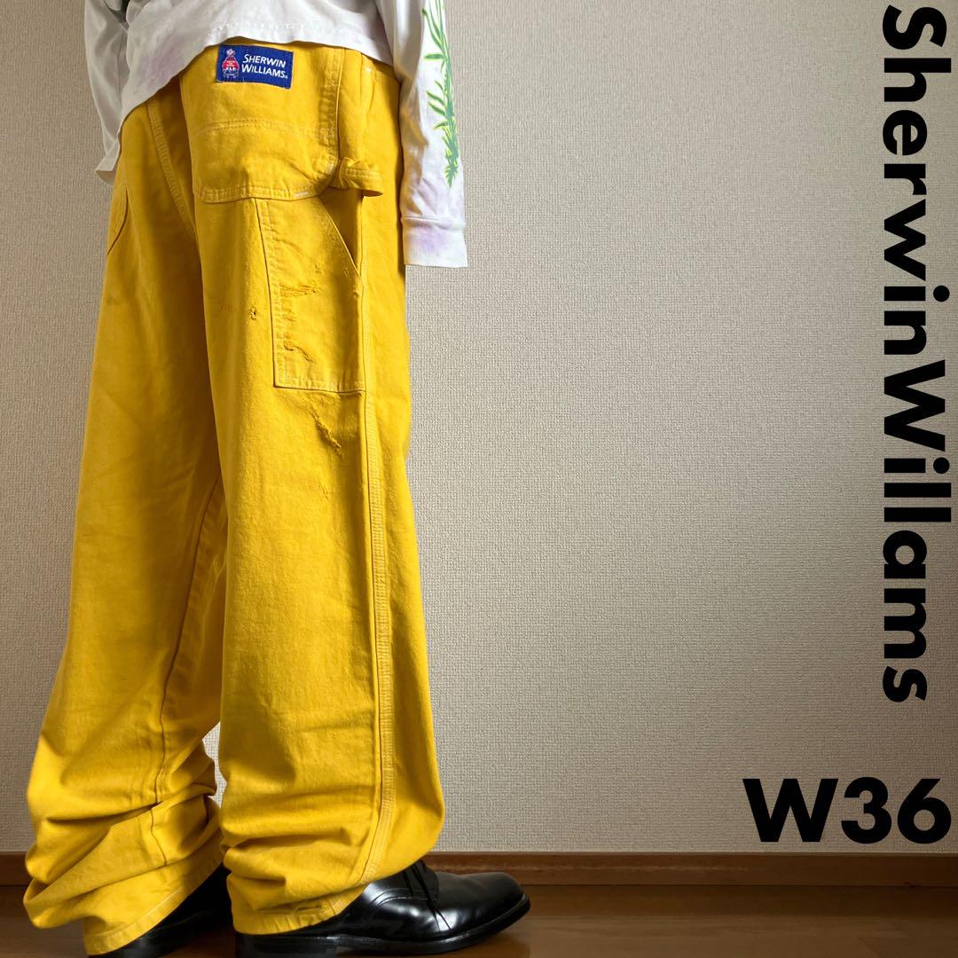 レア Sherwin Willams dickies ペインターパンツ イエロー