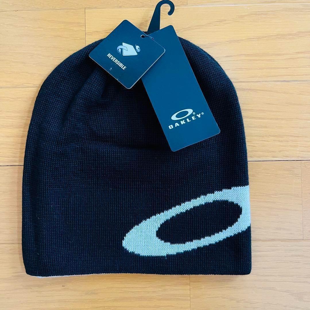 OAKLEY リバーシブル ニット帽 ビーニー ニットキャップ オークリー OAKLEY ビーニー リバーシブル 黒 メンズ オークリー ニット帽
