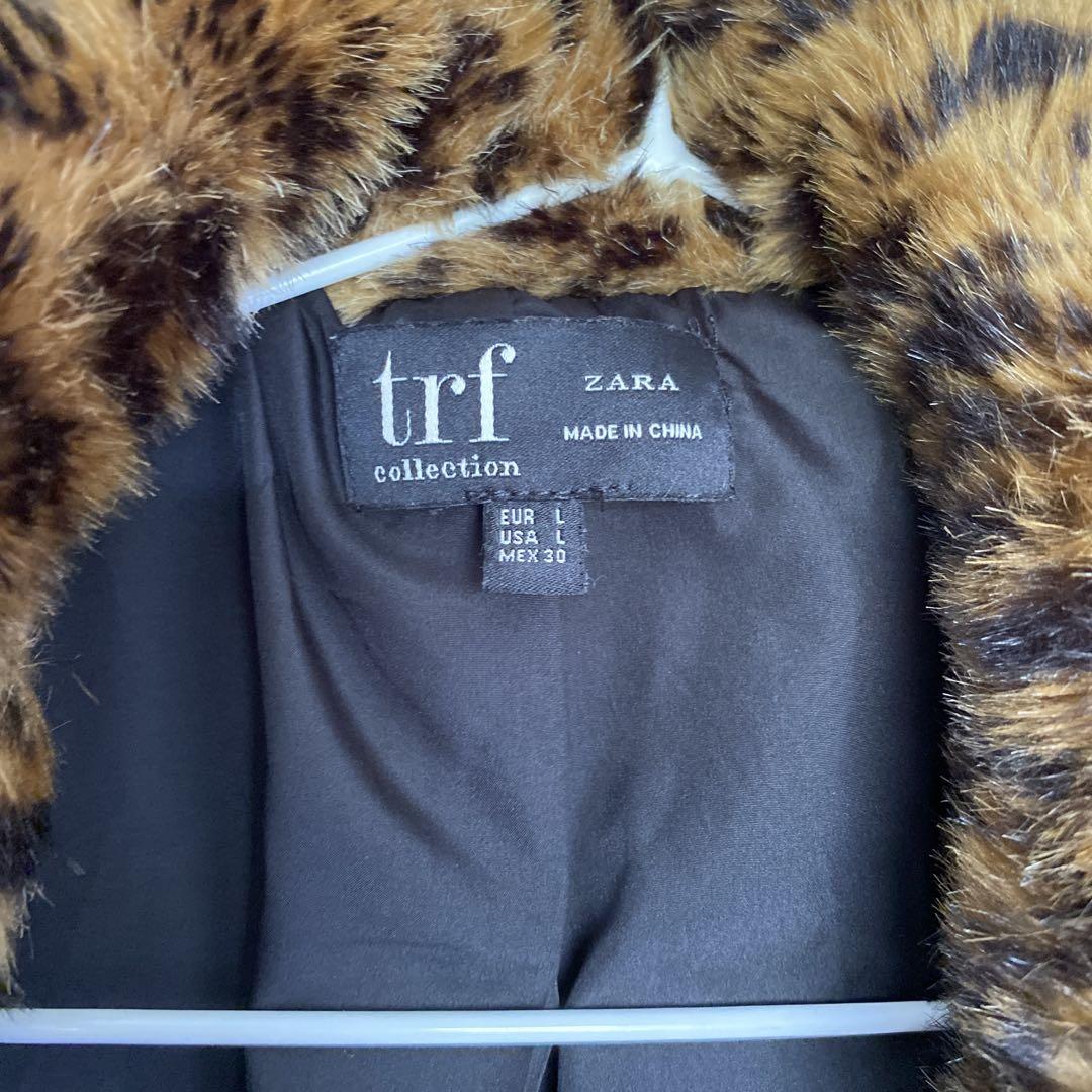 ZARA レオパード柄 ファーコート ZARA trf collection レオパード柄ファーコート L - メルカリ