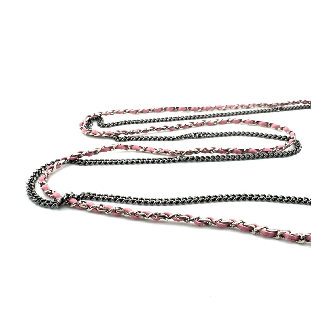 美品】シャネル レザーチェーン サングラス ピンク 4252 c.108