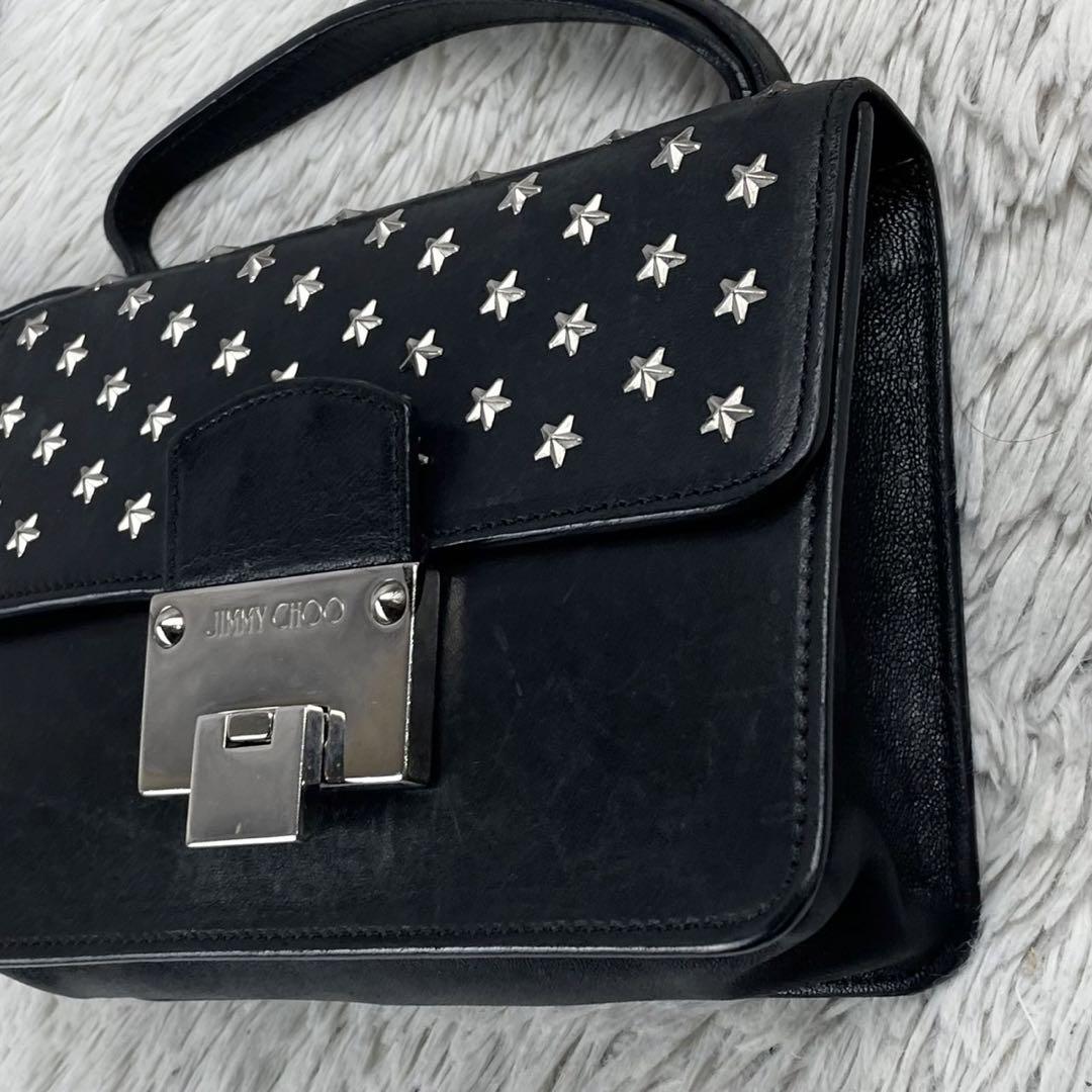 ほぼ未使用✨ジミーチュウ・2way レザー スタッズ アイボリー系 JIMMY CHOO(ジミーチュウ) スタースタッズ2WAYショルダーバッグ