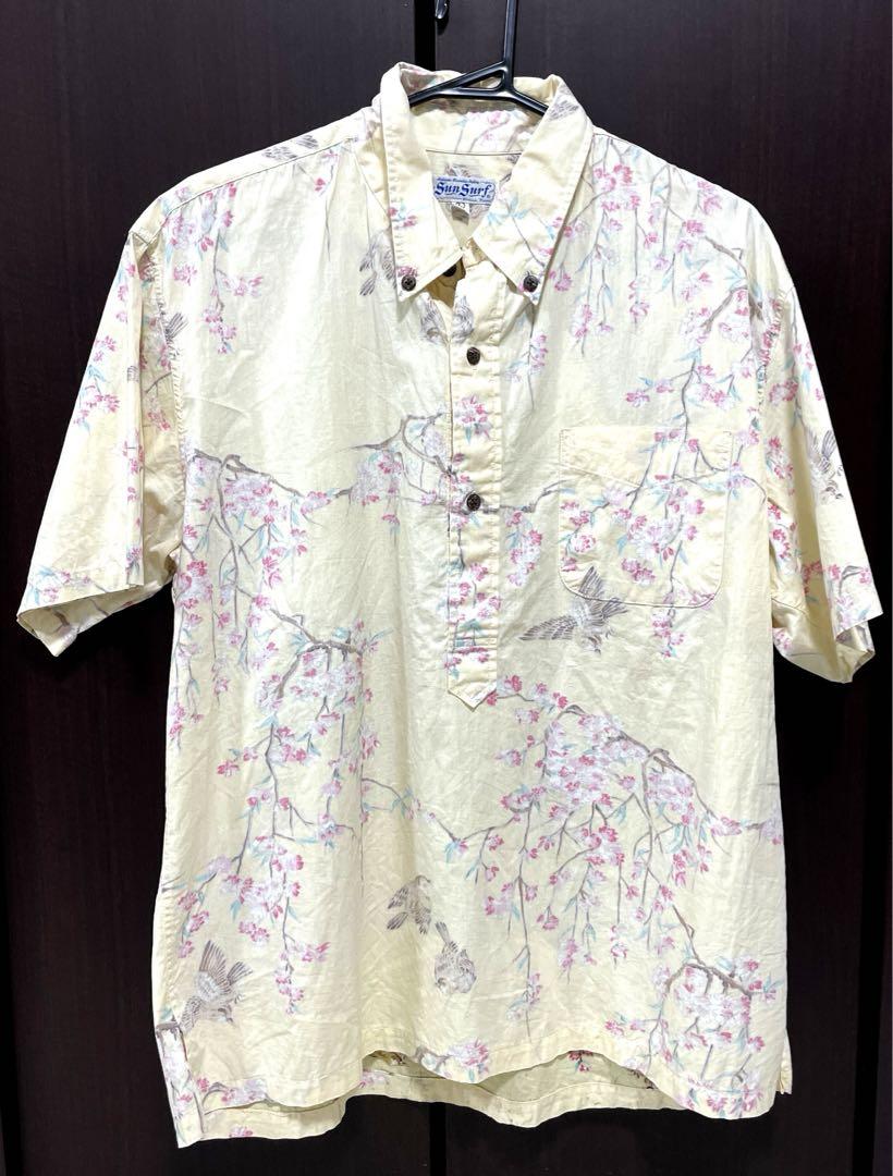 サンサーフ　アメカジ　アロハシャツ　鳥桜⭐︎
