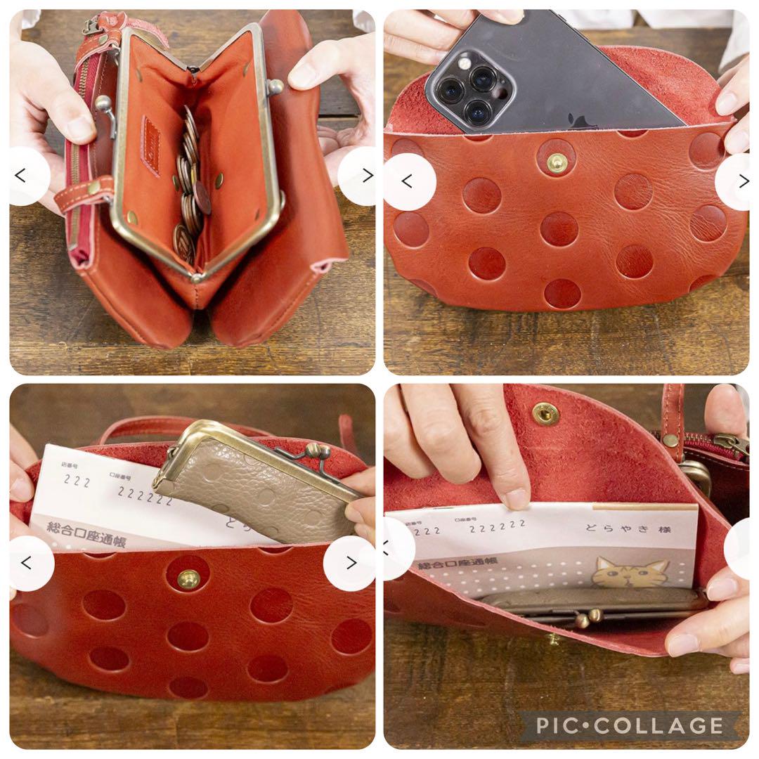 新品 Kanmi. カンミ キャンディ がまロ トート ウォレット 本革
