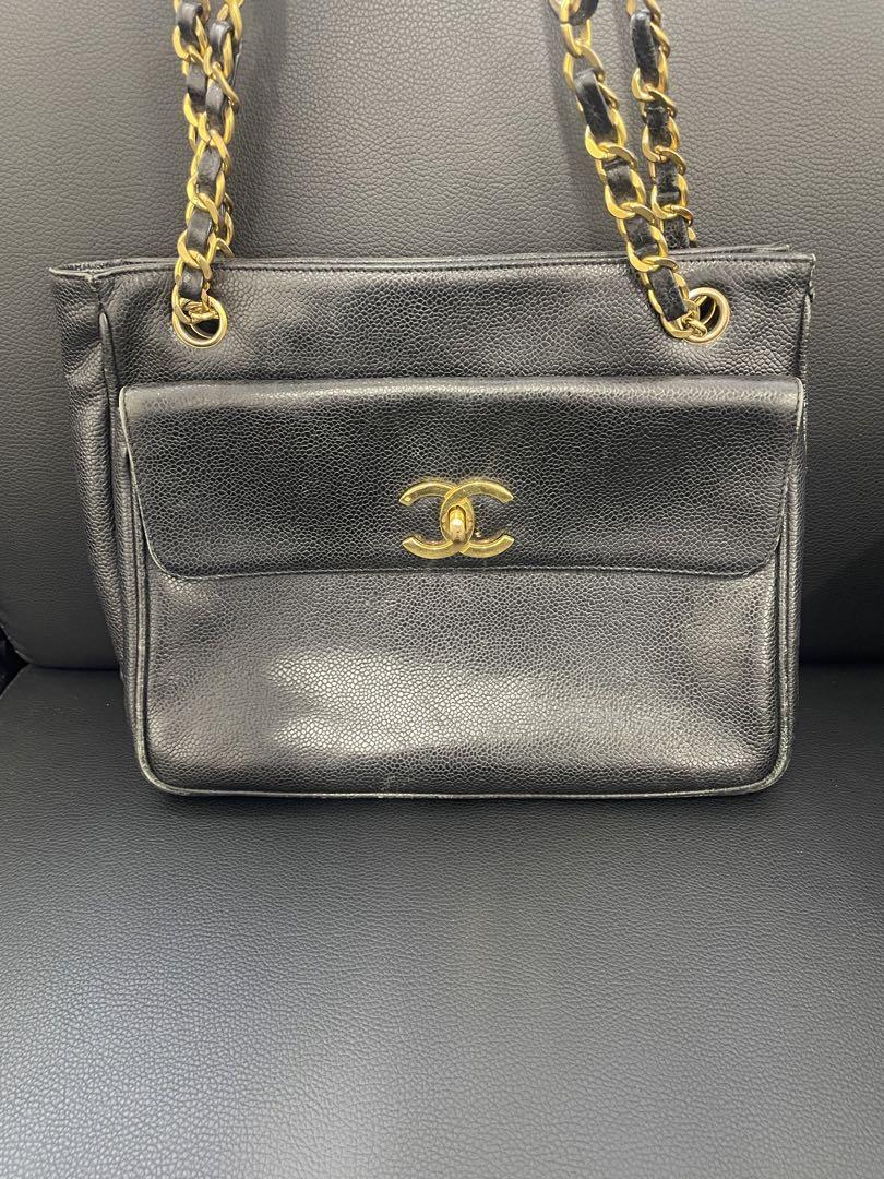 CHANEL キャビアスキン ダブルフェイス チェーンショルダーバッグ