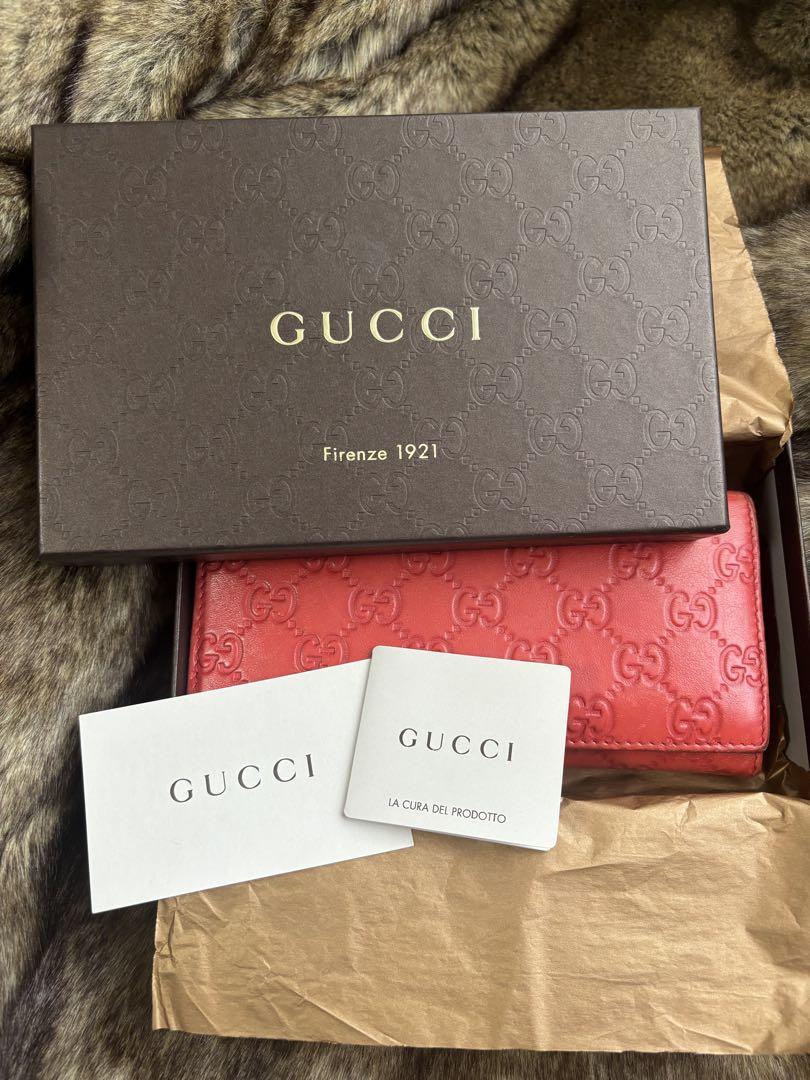 GUCCI 赤 レザー　長財布