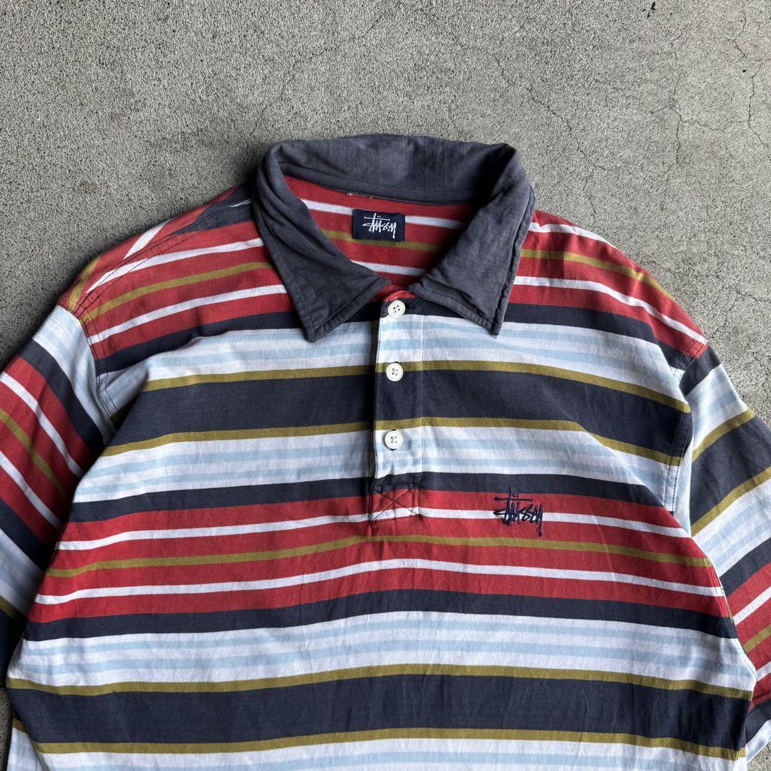 スゲーのぶっ込みマス 紺タグ 90 s stussy マルチボーダーT