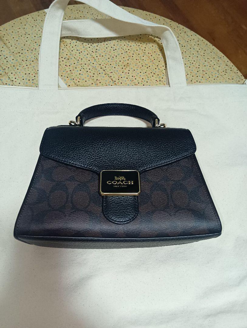COACH ダークブラウン ブラック ハンドバッグ