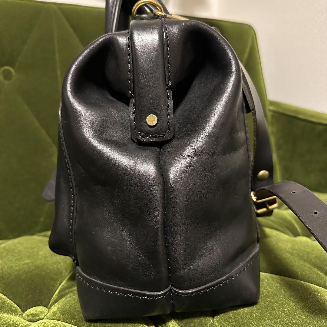 まるぅー　HERZ レザー　ボストンバッグ　ショルダー　2way ブラック