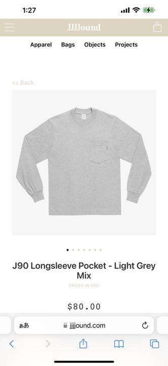 jjjjound Longsleeve - Light Grey Mix XL jjjjound Longsleeve - Light Grey Mix XL