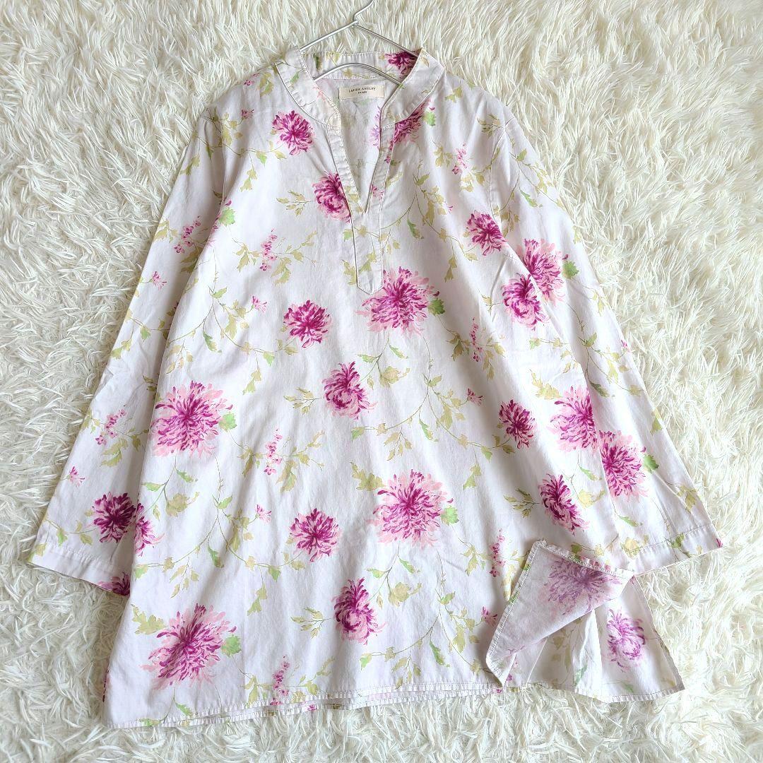 LL相当 ローラアシュレイ ブラウス トップス 花柄 大きいサイズ ゆったり