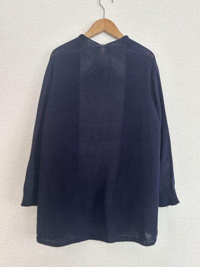 パラスパレス　紺色　ロングカーディガン　綿100% パラスパレス 紺色 ロングカーディガン 綿100% - メルカリ