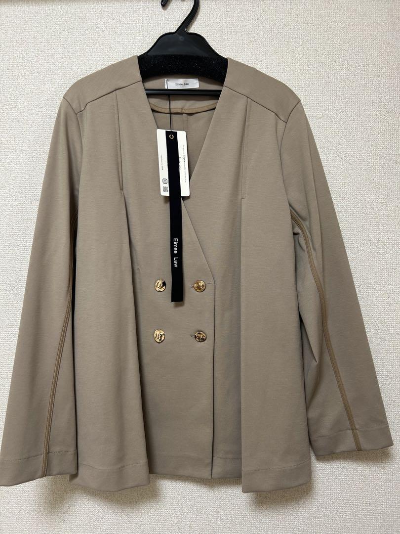 新品　今季　エイミーロウ　 Eimee Law ノーカラーパイピングジャケット 新品 今季 エイミーロウ Eimee Law ノーカラーパイピングジャケットΩ