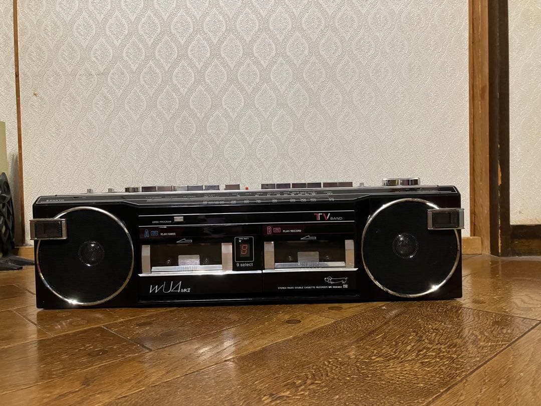 サンヨー　ダブルカセットデッキ　WU4 MKⅡ ブラック　黒